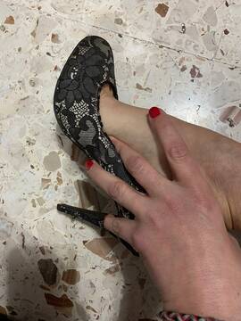 high heel and foot